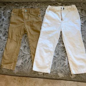 2 pair of size 3t boys khakis.